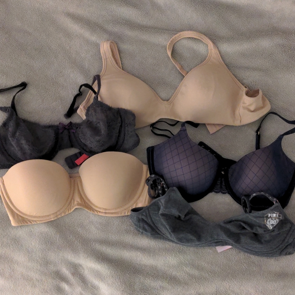 Lot of 5 bras, size 36 B